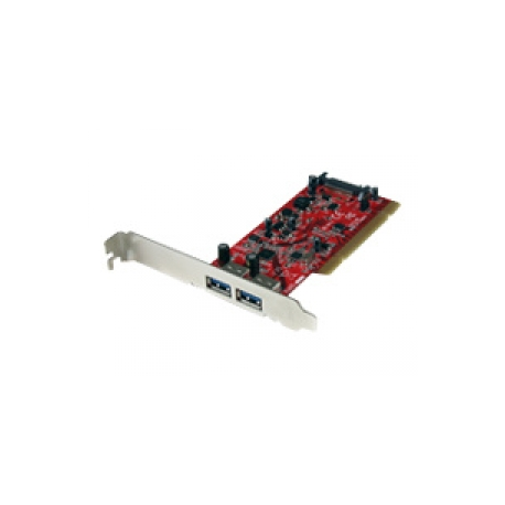 StarTech.com 2 Port PCI SuperSpeed USB 3.0 Adapter Card with SATA Power - Dual Port PCI USB 3 Controller Card (PCIUSB3S22) - USB adapter - PCI-X low profile - USB 3.0 x 2 - red - for P / N: S3510BMU33, S3510SMU33, ST7300USB3B, UNI251BMU33 - 0