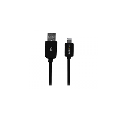 StarTech.com 1m (3ft) Black Apple 8-pin Lightning Connector to USB Cable for iPhone  /  iPod  /  iPad - Charge and Sync Cable - 1 meter (USBLT1MB) - Lightning cable - Lightning male to USB male - 1 m - double shielded - black - for P / N: ST7C51224, ST7C51224EU - 0