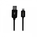 StarTech.com 1m (3ft) Black Apple 8-pin Lightning Connector to USB Cable for iPhone  /  iPod  /  iPad - Charge and Sync Cable - 1 meter (USBLT1MB) - Lightning cable - Lightning male to USB male - 1 m - double shielded - black - for P / N: ST7C51224, ST7C51224EU