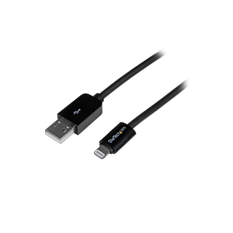 StarTech.com 1m (3ft) Black Apple 8-pin Lightning Connector to USB Cable for iPhone  /  iPod  /  iPad - Charge and Sync Cable - 1 meter (USBLT1MB) - Lightning cable - Lightning male to USB male - 1 m - double shielded - black - for P / N: ST7C51224, ST7C51224EU - 1
