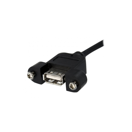 StarTech.com 1 ft Panel Mount USB Cable - USB A to Motherboard Header Cable Adapter F / F - USB 2.0 internal Cable (USBPNLAFHD1) - USB internal to external cable - USB (F) to 5 pin USB 2.0 header (F) - 30 cm - thumbscrews - black - 0