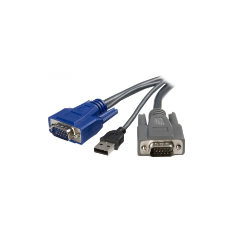 StarTech.com 6 ft Ultra-Thin USB VGA 2-in-1 KVM Cable (SVUSBVGA6) - Keyboard  /  video  /  mouse (KVM) cable - USB, HD-15 (VGA) (M) to HD-15 (VGA) (M) - 1.8 m - black - for P / N: SV1631DUSBU, SV1631DUSBUK, SV431DUSBU, SV831DUSBAU, SV831DUSBU, SV831DUSBUK - 0