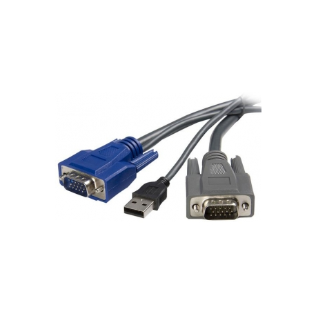 StarTech.com 6 ft Ultra-Thin USB VGA 2-in-1 KVM Cable (SVUSBVGA6) - Keyboard  /  video  /  mouse (KVM) cable - USB, HD-15 (VGA) (M) to HD-15 (VGA) (M) - 1.8 m - black - for P / N: SV1631DUSBU, SV1631DUSBUK, SV431DUSBU, SV831DUSBAU, SV831DUSBU, SV831DUSBUK - 1