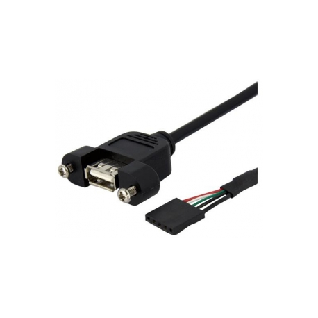 StarTech.com 3 ft Panel Mount USB A to Motherboard Header Cable F / F - USB internal to external cable - 5 pin USB 2.0 header (F) to USB (F) - 90 cm - black - 3