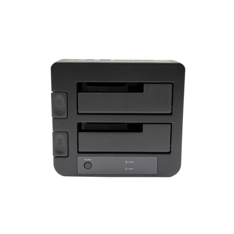 StarTech.com USB 3.0 / eSATA Dual Hard Drive Docking Station with UASP for 2.5 / 3.5in SATA SSD / HDD - SATA 6 Gbps USB 3.0 Dual Drive Dock - Storage controller - 2.5", 3.5" - SATA 6Gb / s - eSATA 6Gb / s, USB 3.0 - black - for P / N: SVA12M5NA - 1