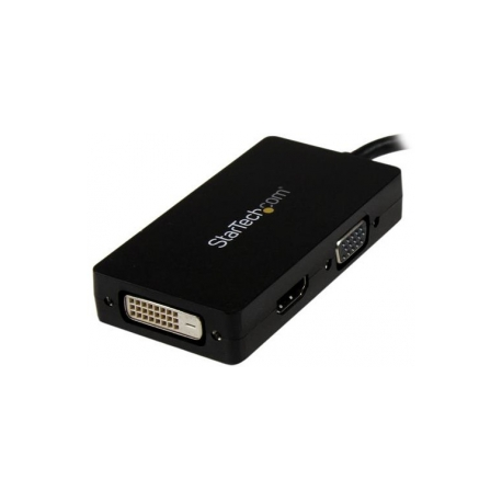 StarTech.com 3 in 1 DisplayPort Multi Video Adapter Converter - 1080p DP Laptop to HDMI VGA or DVI Monitor or Projector Display (DP2VGDVHD) - Adapter - DisplayPort male to HD-15 (VGA), DVI-D, HDMI female - 26.6 m - black - active, 1920 x 1200 (WUXGA) support - 1
