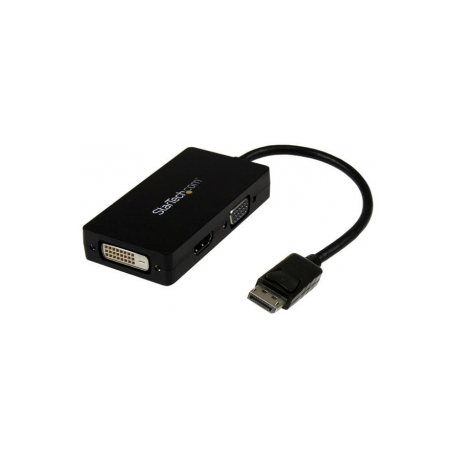StarTech.com 3 in 1 DisplayPort Multi Video Adapter Converter - 1080p DP Laptop to HDMI VGA or DVI Monitor or Projector Display (DP2VGDVHD) - Adapter - DisplayPort male to HD-15 (VGA), DVI-D, HDMI female - 26.6 m - black - active, 1920 x 1200 (WUXGA) support - 3