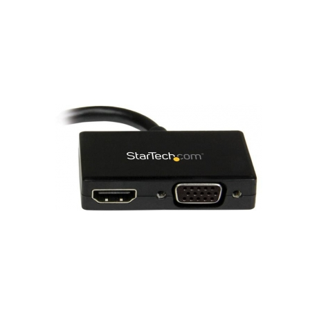 StarTech.com Mini DisplayPort to HDMI and VGA - 2 in 1 Travel Adapter - Mini DisplayPort to VGA Adapter - Mini DP to HDMI Dongle - Monitor Adapter (MDP2HDVGA) - Video converter - DisplayPort - HDMI, VGA - black - 2