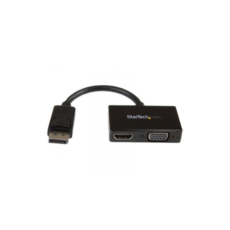 StarTech.com 2 in 1 Displayport Adapter - DisplayPort to HDMI or VGA - DisplayPort Adapter - 1920x1200 - Travel Adapter (DP2HDVGA) - Video converter - DisplayPort - HDMI, VGA - black - 0
