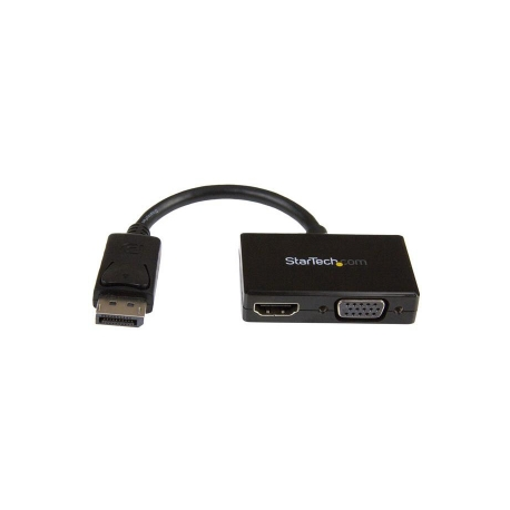 StarTech.com 2 in 1 Displayport Adapter - DisplayPort to HDMI or VGA - DisplayPort Adapter - 1920x1200 - Travel Adapter (DP2HDVGA) - Video converter - DisplayPort - HDMI, VGA - black - 7