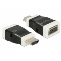 Delock - Video  /  audio adaptor - HDMI male to HD-15 (VGA), stereo mini jack female - black, white