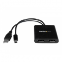 StarTech.com 2-Port Multi Monitor Adapter, Mini DisplayPort 1.2 to DisplayPort MST Hub, Dual 4K 30Hz, Windows Extended Desktop (MSTMDP122DP) - Video splitter - 2 x DisplayPort - desktop