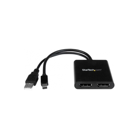 StarTech.com 2-Port Multi Monitor Adapter, Mini DisplayPort 1.2 to DisplayPort MST Hub, Dual 4K 30Hz, Windows Extended Desktop (MSTMDP122DP) - Video splitter - 2 x DisplayPort - desktop - 10