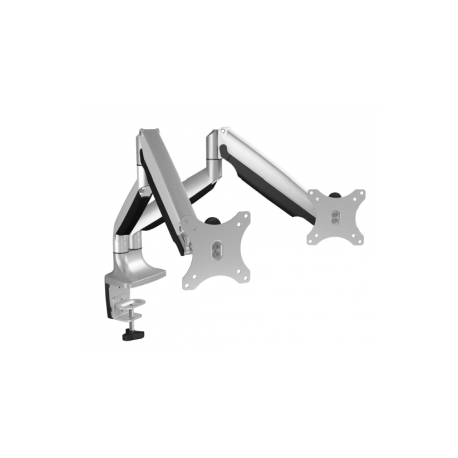 RaidSonic ICY BOX IB-MS504-T - Mounting kit - for 2 monitors (adjustable arm) - black, silver - screen size: up to 32" - desk-mountable - 0