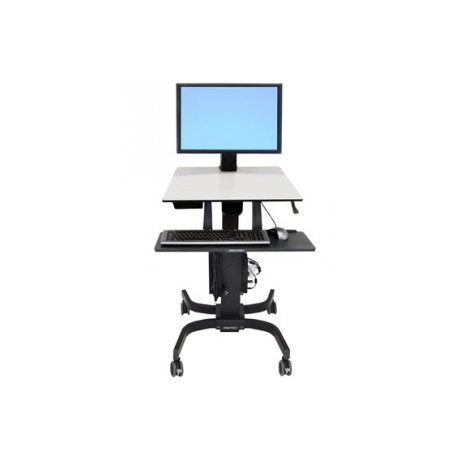 Ergotron WorkFit-C Single HD Sit-Stand Workstation - Cart for LCD display / keyboard / mouse / CPU - grey, black - screen size: 