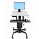 Ergotron WorkFit-C Single LD Sit-Stand Workstation - Cart for LCD display  /  keyboard  /  mouse  /  CPU - zinc-plated steel, powder-coated steel - grey, black - screen size: 24"