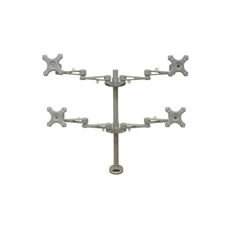 Neomounts by Newstar FPMA-D935D4 - Mounting kit - for 4 LCD displays (full-motion) - silver - screen size: 10"-27" - clamp mountable, desk-mountable - 1
