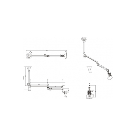 Neomounts by Newstar FPMA-HAC100HC - Bracket - for LCD display (full-motion) - medical - white - screen size: 10"-32" - ceiling mountable - 2