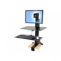 Ergotron WorkFit-S Single HD Workstation with Worksurface Standing Desk - Mounting kit (desk clamp mount, pivot, column, crossbar, keyboard tray, work surface) - for LCD display  /  PC equipment - black - screen size: up to 30" - desktop