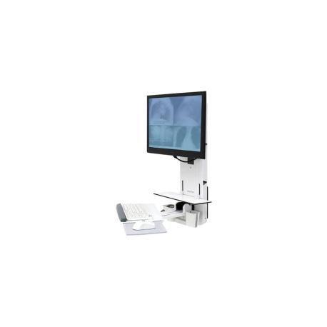 Ergotron StyleView Vertical Lift, Patient Room - Monitor / keyboard mouning kit (vertical) - sit-stand - wall mountable - up to 24" - white - 0