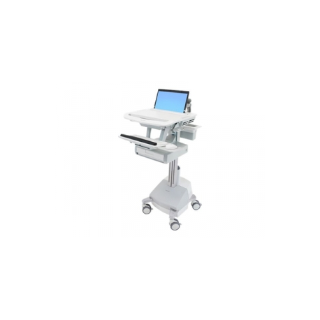 Ergotron StyleView - Cart - for notebook / keyboard / mouse (Constant Force motion) - drawer (1x1), EU - lockable - medical - aluminium, zinc-plated steel, high-grade plastic - screen size: up to 17.3" - 66 Ah - Sealed Lead Acid (SLA) - TAA Compliant - 0