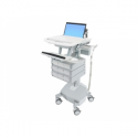 Ergotron StyleView - Cart - for notebook  /  keyboard  /  mouse (open architecture) - medical - aluminium, zinc-plated steel, high-grade plastic - grey, white, polished aluminium - screen size: 17.3" wide - output: AC 230 V - 40 Ah - lithium iron phosphate - TAA Compliant