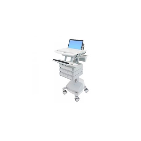 Ergotron StyleView - Cart - for notebook  /  keyboard  /  mouse (open architecture) - medical - aluminium, zinc-plated steel, high-grade plastic - grey, white, polished aluminium - screen size: 17.3" wide - output: AC 230 V - 66 Ah - Lead Acid - TAA Compliant - 0