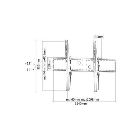 Neomounts by Newstar LFD-W2000 - Bracket - for LCD display (tilt) - black - screen size: 60"-100" - wall-mountable - 9