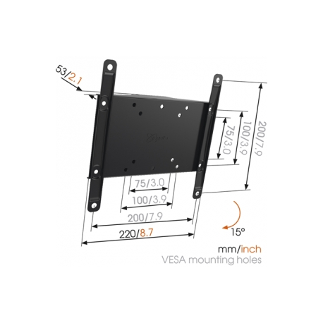 Vogel's M-series MA2010 - Bracket - for LCD TV - black - screen size: 19"-40" - wall-mountable - 2