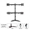 Neomounts by Newstar Select NM-D335D4 - Stand - for 4 LCD displays (full-motion) - black - screen size: 10"-27" - desktop stand, clamp mountable, grommet, desk-mountable