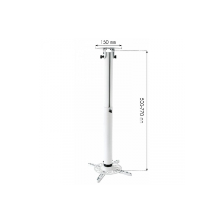 Techly Universal projector ceiling mount 50-77 cm 15 kg white - 1