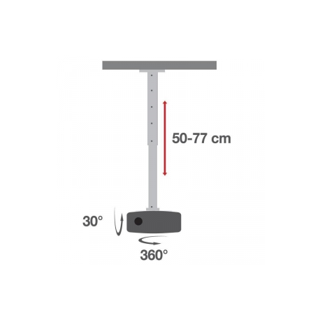 Techly Universal projector ceiling mount 50-77 cm 15 kg white - 2