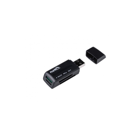 Natec MINI ANT 3 - Card reader (MS, MS PRO, MMC, SD, MS Duo, MS PRO Duo, RS-MMC, TransFlash, microSD, SDHC, MS Micro) - USB 2.0 - 2