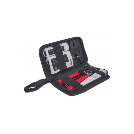 Intellinet 4-Piece Network Tool Kit, 4 Tool Network Kit Composed of LAN Tester, LSA punch down tool, Crimping Tool and Cut and Stripping tool - Network tools kit - 1