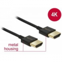 Delock Slim Premium - HDMI cable with Ethernet - HDMI male to HDMI male - 4.5 m - triple shielded twisted pair - black - 4K support