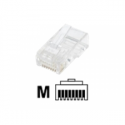 Intellinet RJ45 Modular Plugs, Cat6, UTP, 2-prong, for stranded wire, 15 gold plated contacts, 100 pack - Network connector - RJ-45 (M) - CAT 6 (pack of 100)