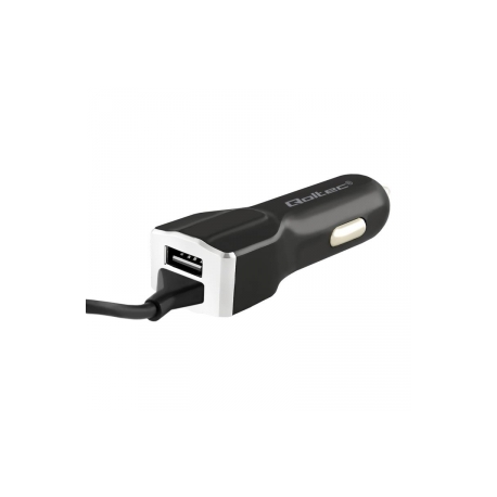 Qoltec - Car power adapter - 17 Watt - 3.4 A - 2 output connectors (USB, Micro-USB Type B) - black - 1