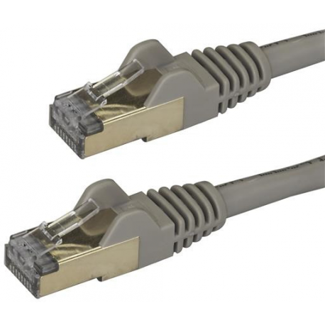 StarTech.com 50cm CAT6A Ethernet Cable, 10 Gigabit Shielded Snagless RJ45 100W PoE Patch Cord, CAT 6A 10GbE STP Network Cable w / Strain Relief, Grey, Fluke Tested / UL Certified Wiring / TIA - Category 6A - 26AWG (6ASPAT50CMGR) - Patch cable - RJ-45 (M) to RJ-45 (M) - 50 cm - STP - CAT 6a - snagless - grey - 1