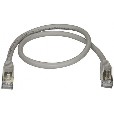 StarTech.com 50cm CAT6A Ethernet Cable, 10 Gigabit Shielded Snagless RJ45 100W PoE Patch Cord, CAT 6A 10GbE STP Network Cable w / Strain Relief, Grey, Fluke Tested / UL Certified Wiring / TIA - Category 6A - 26AWG (6ASPAT50CMGR) - Patch cable - RJ-45 (M) to RJ-45 (M) - 50 cm - STP - CAT 6a - snagless - grey - 2