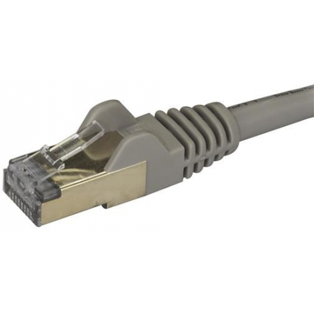 StarTech.com 50cm CAT6A Ethernet Cable, 10 Gigabit Shielded Snagless RJ45 100W PoE Patch Cord, CAT 6A 10GbE STP Network Cable w / Strain Relief, Grey, Fluke Tested / UL Certified Wiring / TIA - Category 6A - 26AWG (6ASPAT50CMGR) - Patch cable - RJ-45 (M) to RJ-45 (M) - 50 cm - STP - CAT 6a - snagless - grey - 3