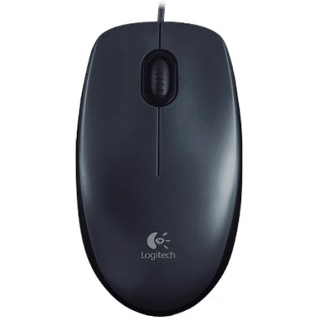 Logitech M100 - Mouse - right and left-handed - optical - 3 buttons - wired - USB - black - 1