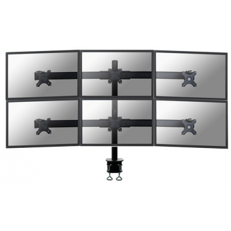 Neomounts by Newstar FPMA-D700D6 - Mounting kit - for 6 LCD displays (full-motion) - black - screen size: 19"-27" - clamp mountable, desk-mountable - 4