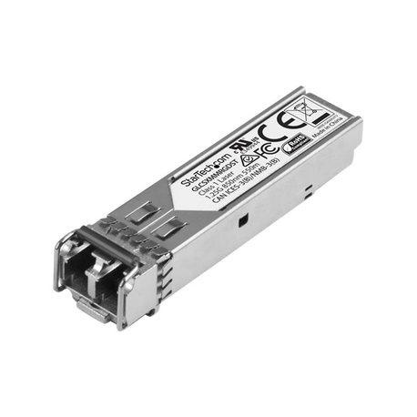 StarTech.com Cisco GLC-SX-MM-RGD Compatible SFP Module, 1000BASE-SX, 1GbE Multimode Fiber MMF Optic Transceiver, LC Connector, 550m, 850nm, DDM, Cisco ASR920, IE2000 IE4000, 1GE Mini GBIC - Lifetime Warranty (GLCSXMMRGDST) - SFP (mini-GBIC) transceiver module (equivalent to: Cisco GLC-SX-MM-RGD) - GigE - 1000Base-SX - LC multi-mode - up to 550 m - 850 nm - 0
