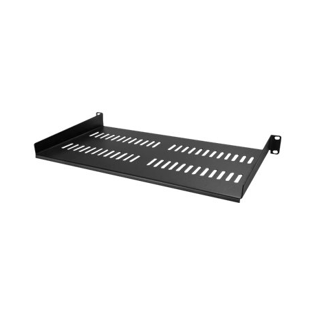 StarTech.com 1U Vented Server Rack Cabinet Shelf, 10in Deep Fixed Cantilever Tray, Rackmount Shelf for 19" AV / Data / Network Equipment Enclosure with Cage Nuts & Screws, 44lbs Weight Cap. - 1U Network Rack Shelf (CABSHELFV1U) - Rack shelf - black - 1U - 10" - 0