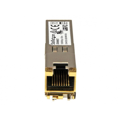 StarTech.com HPE JD089B Compatible SFP Module, 1000BASE-T, SFP to RJ45 Cat6 / Cat5e, 1GE Gigabit Ethernet SFP, RJ-45 (Copper) 100m, HPE 5820AF, 12500, 5500, 1Gbps Mini GBIC Transceiver SFP - Lifetime Warranty (JD089BST) - SFP (mini-GBIC) transceiver module (equivalent to: HP JD089B) - GigE - 1000Base-T - RJ-45 - up to 100 m - 1