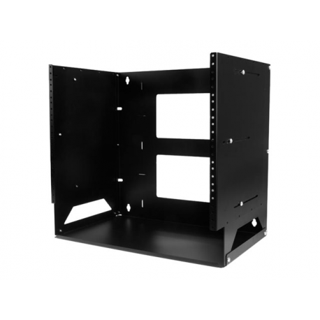 StarTech.com 8U Open Frame Wall Mount Network Rack w / Built in Shelf - 2-Post Adjustable Depth (12" to 18") Equipment Rack - 75.2lbs (WALLSHELF8U) - Rack (wall mount) - black - 8U - 19" - for P / N: CABSCRWS1032 - 1