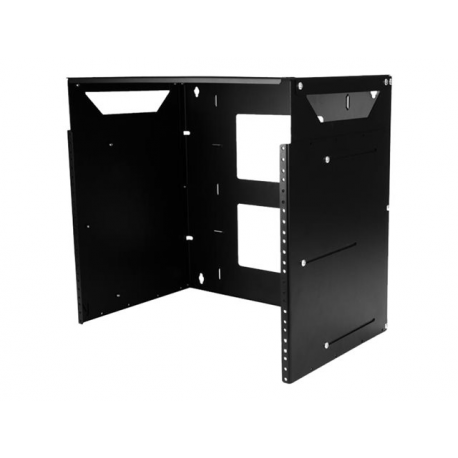 StarTech.com 8U Open Frame Wall Mount Network Rack w / Built in Shelf - 2-Post Adjustable Depth (12" to 18") Equipment Rack - 75.2lbs (WALLSHELF8U) - Rack (wall mount) - black - 8U - 19" - for P / N: CABSCRWS1032 - 2
