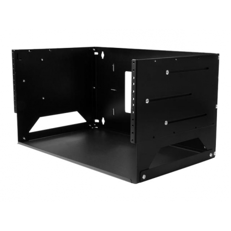 StarTech.com 4U Open Frame Wall Mount Network Rack w /  Built in Shelf - 2-Post Adjustable Depth (12" to 18") Equipment Rack - 75.2lbs (WALLSHELF4U) - Rack (wall mount) - black - 4U - 19" - for P / N: CABSCRWS1032 - 1