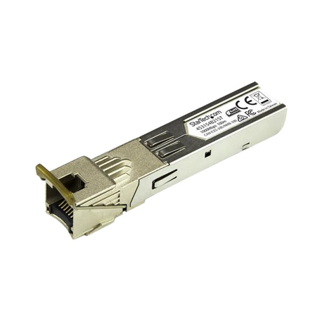 StarTech.com HPE 453154-B21 Compatible SFP Module, 1000BASE-T, SFP to RJ45 Cat6 / Cat5e, 1GE Gigabit Ethernet SFP, RJ-45 (Copper) 100m, HPE 6120XG, 6120G, Flex Fabric, Mini GBIC SFP Module - Lifetime Warranty (453154B21ST) - SFP (mini-GBIC) transceiver module (equivalent to: HP 453154-B21) - GigE - 1000Base-T - RJ-45 - up to 100 m - 4