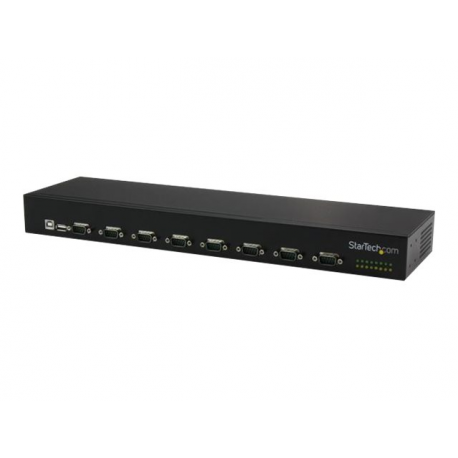 StarTech.com USB to Serial Hub - 8 Port - COM Port Retention - Rack Mount and Daisy Chainable - FTDI USB to RS232 Hub (ICUSB23208FD) - Serial adapter - USB 2.0 - RS-232 x 8 - black - 5